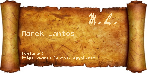 Marek Lantos névjegykártya